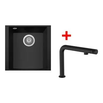 Granitový dřez Sinks CUBE 340U Nanoblack + COMFORTA Nanoblack