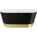 Volně stojící vana VICA NEW s pásem, sifon s přepadem, Černá strukturální, 160 × 80 cm VANVIC160NMZN