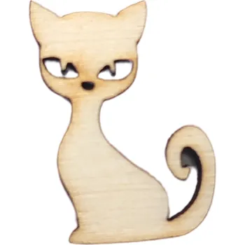 Překližka Výřez z překližky, KOČIČKA, 1,3x2 cm, 1 kus