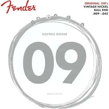 Struna pro kytaru a smyčcový nástroj Struny pro elektrickou kytaru Fender 150L Pure Nickel Wound, Ball End - 09/42