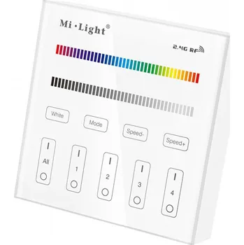 LED páska MiBOXER - 4KR RF bezdrátový nástěnný ovladač 2xAAA pro barevné RGB nebo RGBW Mi-Light bílý B3-W
