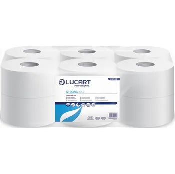 Toaletní papíry Karen Lucart Strong 19 J - Jumbo toaletní papír, 2vrstvý, 130 m, celulóza - 12 rolí