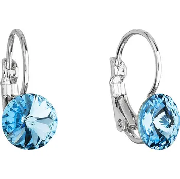 Náušnice Elegantní bižuterní náušnice s modrým krystalem Swarovski 51031.3 aqua | Elegantní design | Kvalitní zpracování | Dámské naušnice | Dámské šperky | ROMERO rhodiovaný bižuterní kov, Swarovski krystal