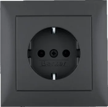 Elektrická zásuvka Zásuvka SCHUKO kompletní s rámečkem Berker S.1 Barva: Antracit, Povrch: Mat
