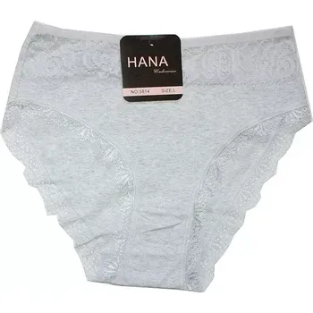 Dámské kalhoty Dámské kalhotky do pasu s krajkou 3814 světlá šedá