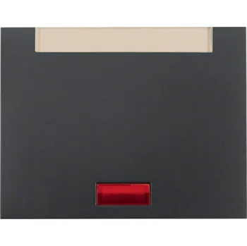 Elektrická zásuvka Kryt jednoduchý s průzorem a s popisovým polem berker K.1/K.5 Barva: Antracit, Povrch: Mat