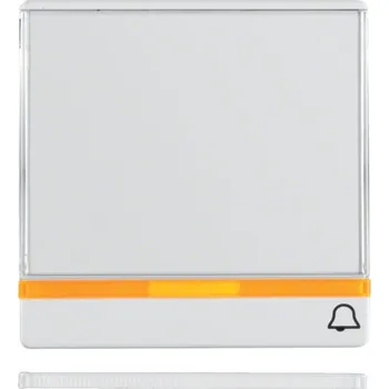 Elektrická zásuvka Kryt jednoduchý se symbolem zvonku s velkým popisovým polem, berker Q.1/Q.3/Q.7/Q.9 Barva: Bílá, Povrch: Sametová