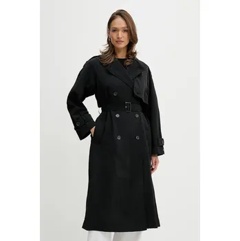 Dámský kabát Trench kabát Tommy Hilfiger WW0WW45632 černá 99X, vel. L/XL