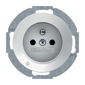 Elektrická zásuvka Zásuvka se zemnicím kolíkem a LED orientační kontrolkou, Berker R.1/R.3/R.8 Barva: Bílá, Povrch: Lesk