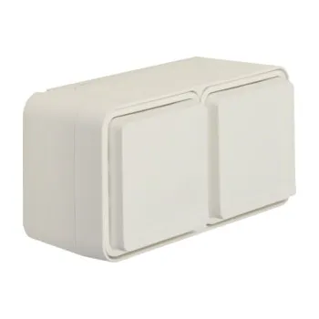 Elektrická zásuvka Dvojzásuvka SCHUKO, vodorovná, , IP 55, Berker W.1, bílá, mat