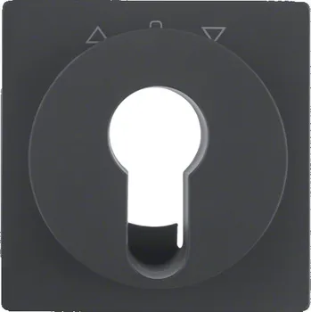 Elektrická zásuvka Centrální díl pro žaluziové spínače/tlačítka s vložkou zámku Berker Q.1/Q.3/Q.7/Q.9 Barva: Antracit, Povrch: Sametová