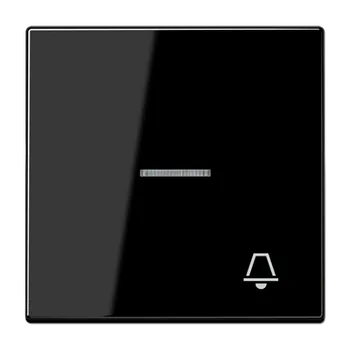 Domovní zvonek Kolébky se symbolem a průzorem, JUNG LS990, černá Symbol: Zvonek