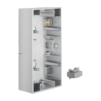 Elektroinstalační krabice Krabice, 2-násobná, instal.hl. 37mm, vhodná pro montáž na hořlavé podklady na povrch, Berker K.5, Alu, lak.