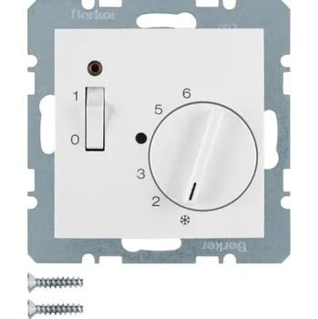 vypínač Termostat s rozpínacím kontaktem a centrálním dílem 24V AC/DC Berker S.1/B.3/B.7 Barva: Bílá, Povrch: Lesk