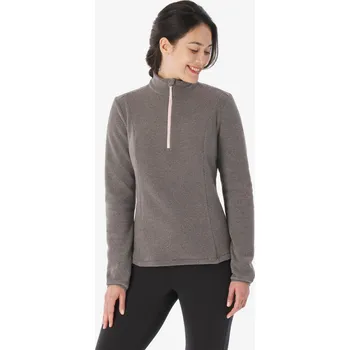 Pánská mikina QUECHUA Dámská turistická fleecová mikina MH 100 L BÍLÁ|ČERNÁ