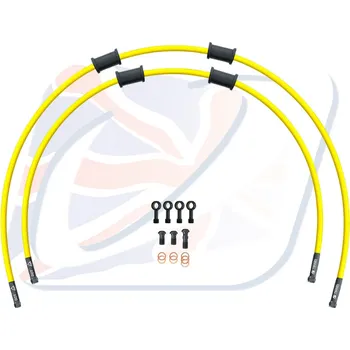 CROSSOVER Hadice přední brzdy sada Venhill POWERHOSEPLUS HON-6015FB-YE (2 hadice v sadě) žluté hadice, černé koncovky