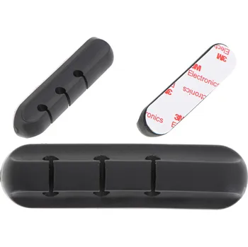 Organizér kabelů Organizér na kabely 3 drátový silikonový černý