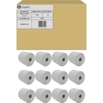 Kotouček do pokladny a tiskárny štítků G a G etikety 102 x 38 mm 12 ks ET-Z-G-800264-155 Adresní nálepky