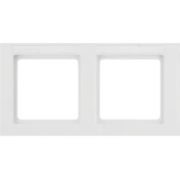 vypínač Rámeček s popisovým polem, Berker Q.9, bílá sametová Orientace: Vodorovný, Rozměry: 2-násobný