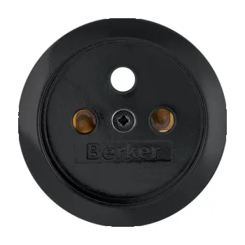 Elektrická zásuvka Berker Centrální díl pro zásuvku se zemnícím kolíkem s ochrannou proti dotyku, Serie 1930 Barva: Černá, Povrch: Lesk