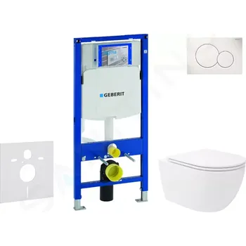 Geberit Duofix Set předstěnové instalace, klozetu Oudee Vortex a sedátka softclose, tlačítko Sigma01, alpská bílá, SANI11CA3184