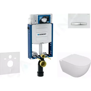 Geberit Kombifix Set předstěnové instalace, klozetu Oudee a sedátka softclose, tlačítko Sigma50, chrom/alpská bílá, SANI15CA3120