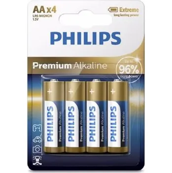 Článková baterie Philips baterie 4x AA (1,5V), řada Premium Alkaline - LR6M4B/10