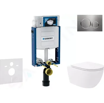 Geberit Kombifix Set předstěnové instalace, klozetu Oudee Vortex a sedátka softclose, tlačítko Sigma20, nerez, SANI15CA6107
