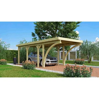 Přístřešek na auto Dřevěný přístřešek / carport CLASSIC 2C Lanitplast