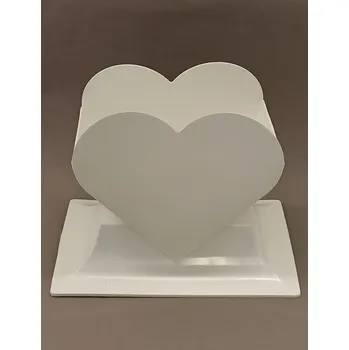 Obal na květináč Obal plastový - stojící srdce, bílá