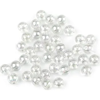 Dětské navlékací korálky Plastové korálky duhové Ø8 mm, malé, 7 krémová nejsvět.