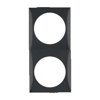 Elektrická zásuvka Berker Rámeček Integro Flow, černá, lesk Rozměry: 2-násobný