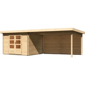 Zahradní domek Dřevěný zahradní domek BASTRUP 5 s přístavkem Lanitplast