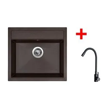 Sinks SOLO 560 Marone + ELASTA černá matná