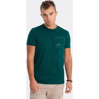 Pánské bavlněné tričko s kapsou V5 OM-TSPT-0154 námořní