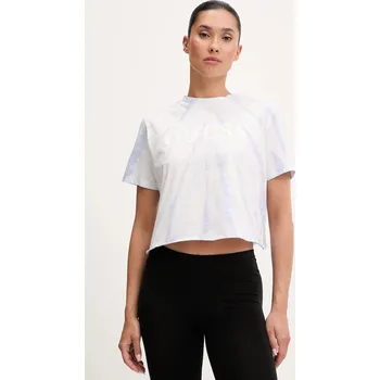 Dámské tričko Bavlněné tričko Guess GENZIANA dámské, modrá barva, V5GI19 I3Z14 V5GI19.I3Z14 05X, vel. XL