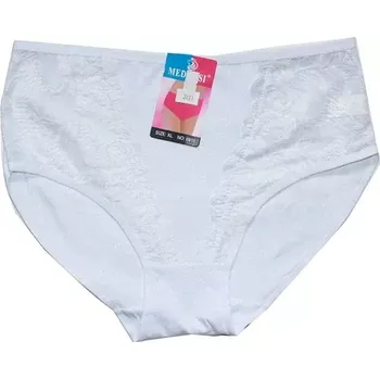 Dámské kalhotky do pasu s krajkou 6911 bílé 599-14