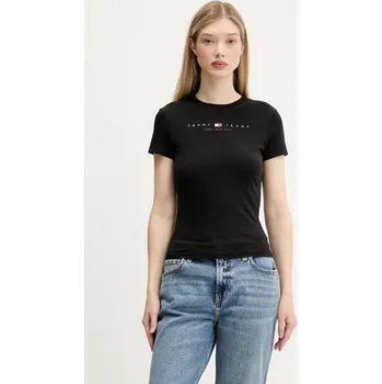 Pánské oblečení Bavlněné tričko Tommy Jeans DW0DW21422 černá 99X, vel. S