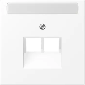 Elektrická zásuvka Centrální díl pro zásuvku IAE/UAE s popisovým polem, 2x8 pólová, JUNG LS990 Barva: Matná sněhová bílá