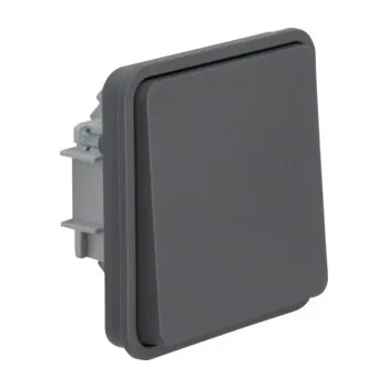 vypínač Tlačítko řazení 1/0, přístroj, IP 55, Berker W.1, šedá