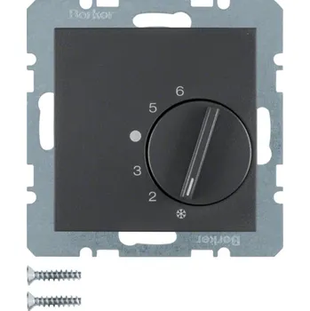 vypínač Termostat s přepínací kontaktem a centrálním dílem Berker S.1/B.3/B.7 Barva: Antracit, Povrch: Mat