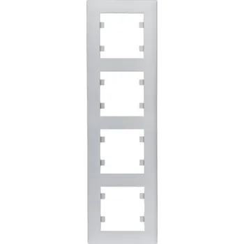 vypínač Hager Rámeček, Lumina intense, stříbrná mat Orientace: Svislý, Rozměry: 4-násobný