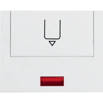 Elektrická zásuvka Centrální díl s potiskem a průzorem, Berker K.1/K.5 Barva: Bílá, Povrch: Lesk