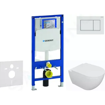 Geberit Duofix Set předstěnové instalace, klozetu Oudee a sedátka softclose, tlačítko Sigma30, bílá/bílá mat, SANI11CA3127
