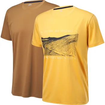 Pánské tričko CRIVIT Pánské funkční triko, 2 kusy (hnědá/okrová, M (48/50))