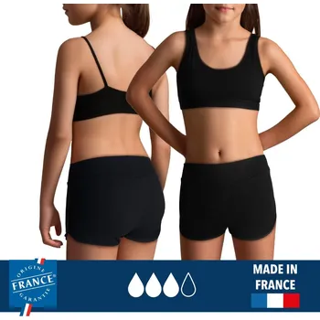 Pánské plavky PLIM UNDERWEAR Dívčí menstruační plavecké šortky – Vysoká absorpce ČERNÁ