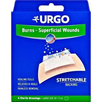 Náplast URGO BURNS Na popáleniny lipidok.nápl.10x7cm 4ks