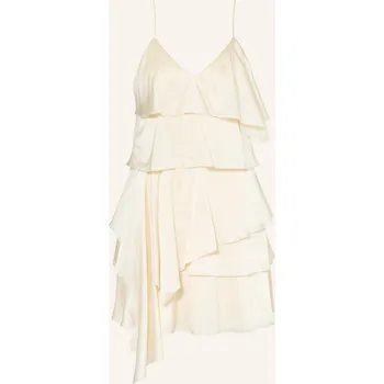 Dámské šaty Mrs & Hugs Dámské Saténové Šaty S Volánky, krémová, 42