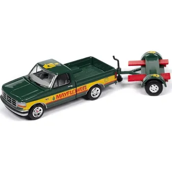 autíčko Ford F-150 Pick-up 1993 s přívěsem 1:64 - Johnny Lightning Ford F-150 + přívěs - sběratelský model auta 1/64
