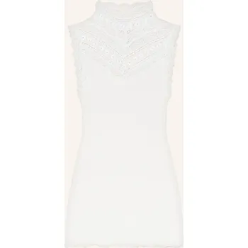 Rosemunde Dámský Hedvábný Top S Krajkou, bílá, 40